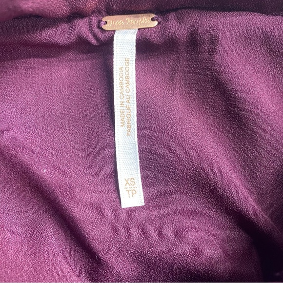 Free People Purple Fit and Flare Lace Mini Dress Cut Out Back Side Zipper - Picture 3 of 10